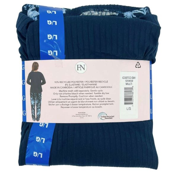 FN By Flora NIkrooz Women's Navy Floral Pyjama Set: 2 Pieces | Various Sizes - Picture 2 of 4